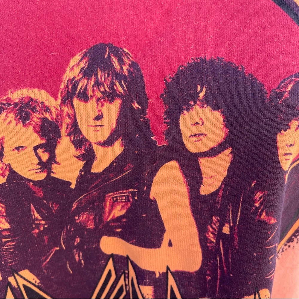 People of Leisure sweatshirt top crew Def Leppard 80s rock music pink medium - Picture 6 of 11